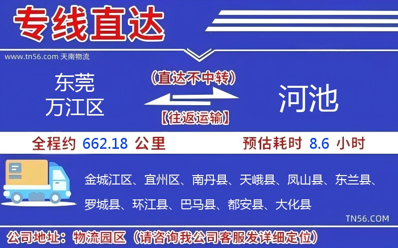 東莞萬(wàn)江區(qū)到河池物流公司