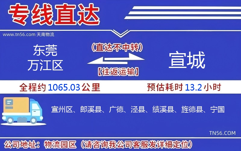 東莞萬(wàn)江區(qū)到宣城物流公司